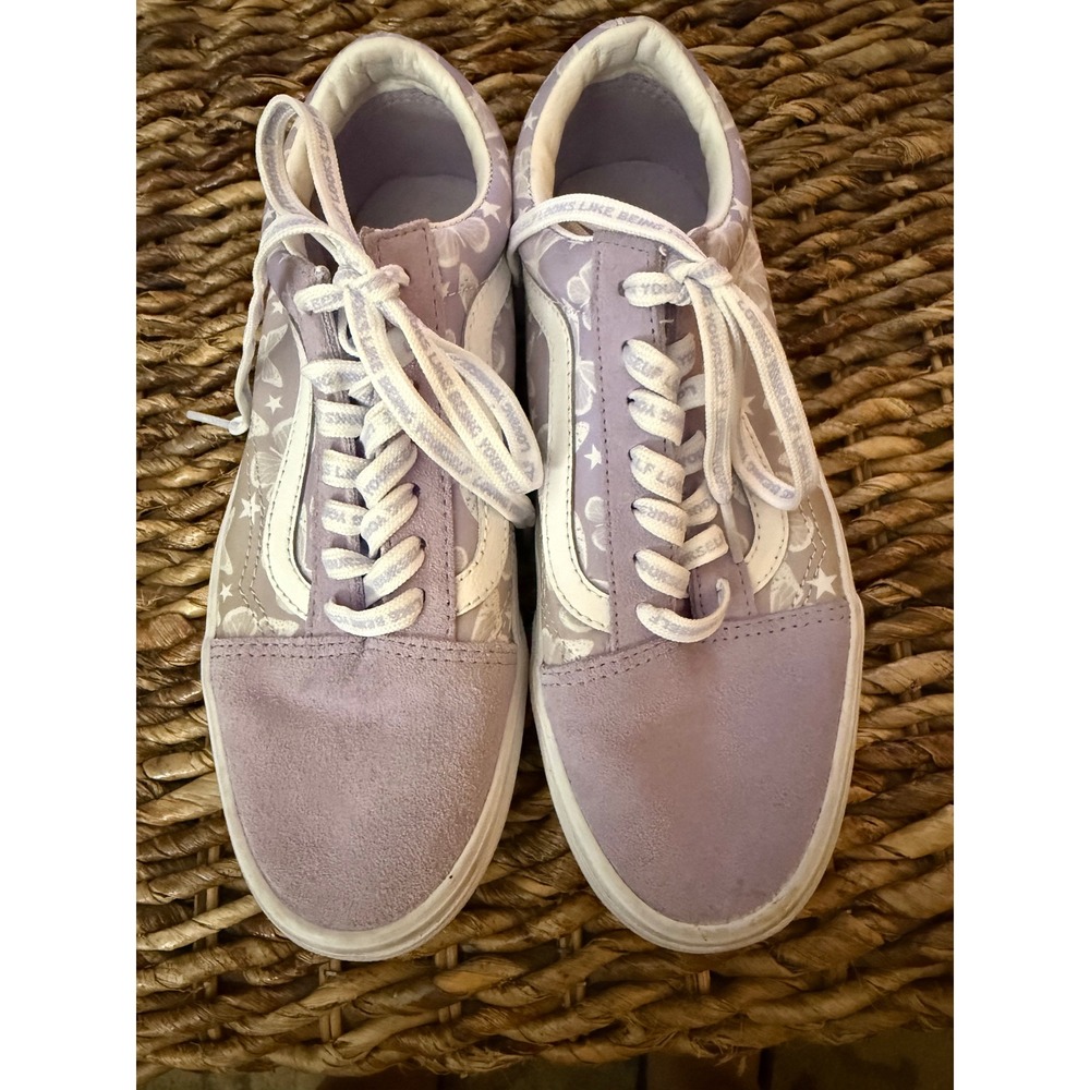Vans Old Skool Lavender Butterfly Star Print Suede Sneakers Womens 7.5